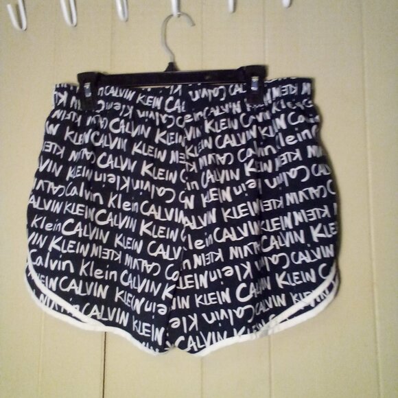 Calvin Klein Shorts Women L Athletic Active Running Spell Out Liner Black White - Picture 9 of 13